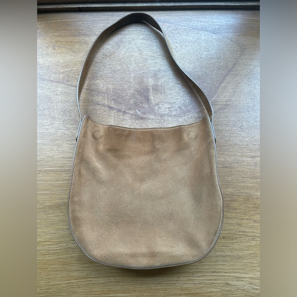 RARE Suede Mansur Gavriel shoulder bag- gorgeous camel color! - Picture 2 of 14